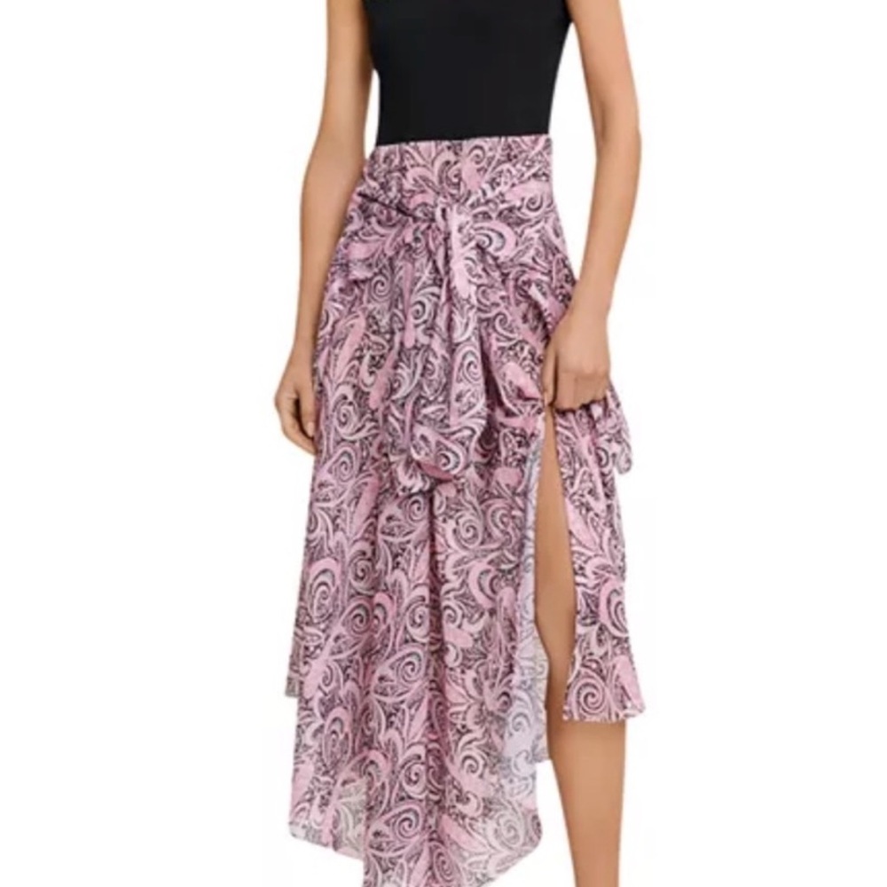 Maje Black & Pink Paisley Sleeveless Dress - Picture 8 of 8